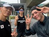 오늘(16일) 32살 생일 맞은 박보검, 션·이시우 만났다... '가볍게 8.15km'